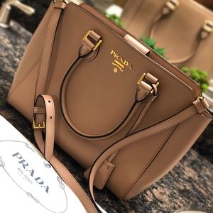 Prada Sabbia Saffiano Lux Leather Tote